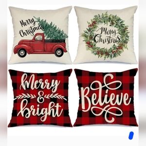 Buffalo Plaid Christmas Pillow Covers 20x20 Set of 4